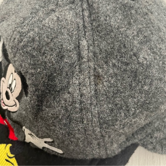 Disney Mickey Mouse Grey Black Ear Flap Fuzzy Hat - Picture 3 of 9